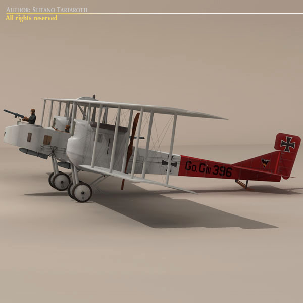 Gotha G IV Bomber 3D model_11