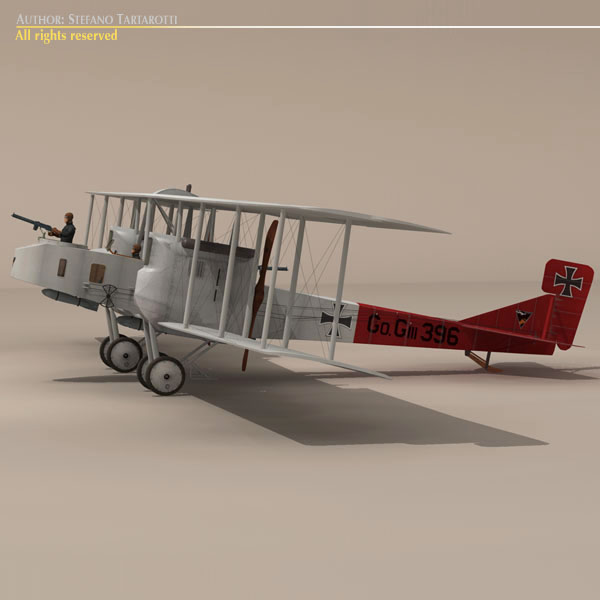 Gotha G IV Bomber 3D model_2