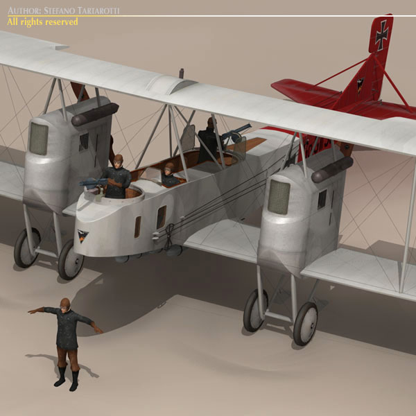 Gotha G IV Bomber 3D model_3