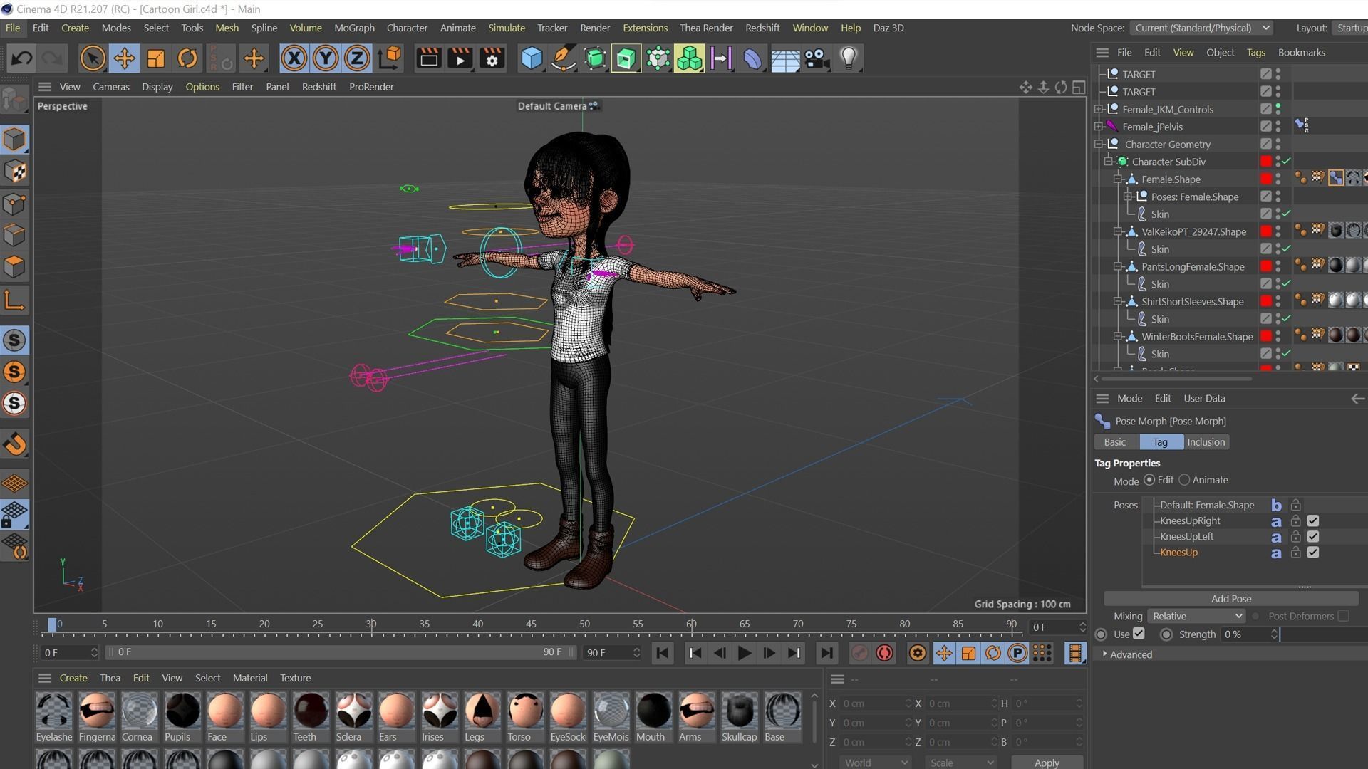 Cartoon Girl 3D model_26