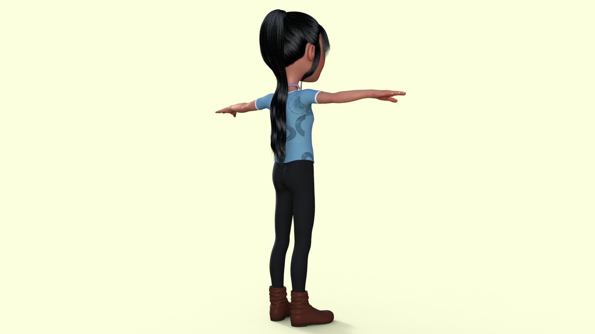 Cartoon Girl 3D model_22