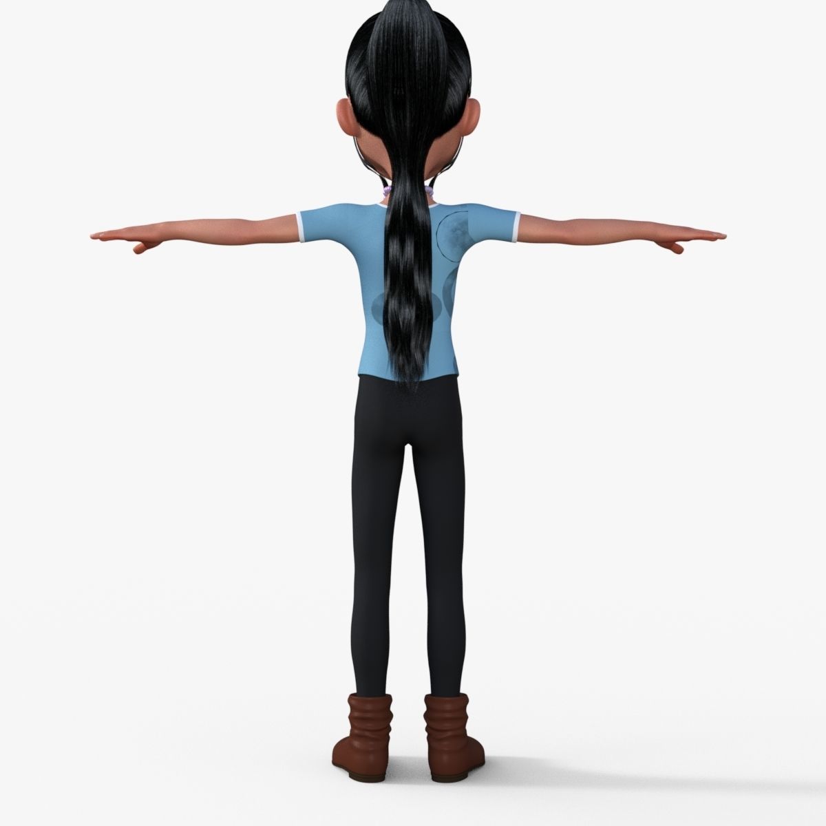 Cartoon Girl 3D model_5