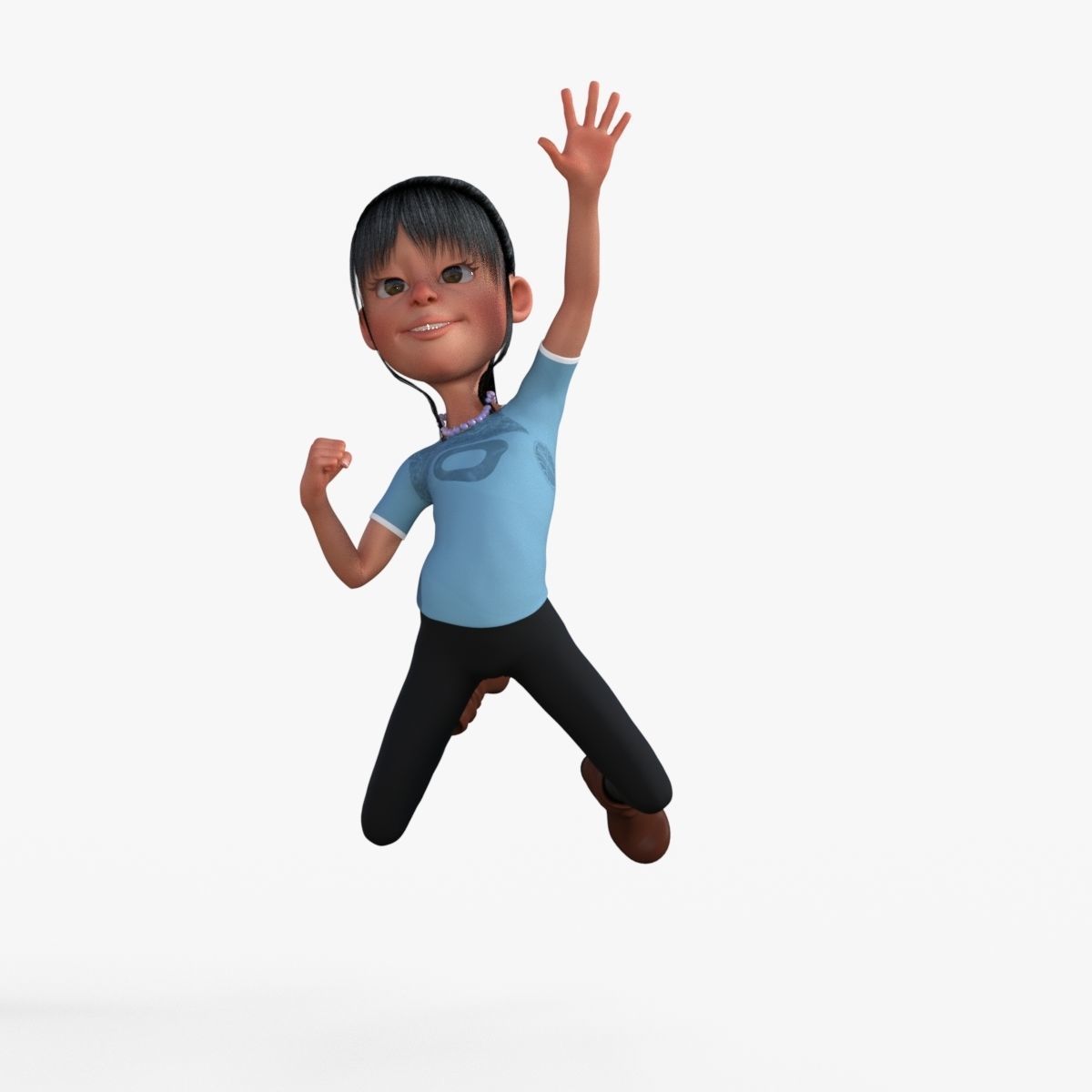 Cartoon Girl 3D model_32