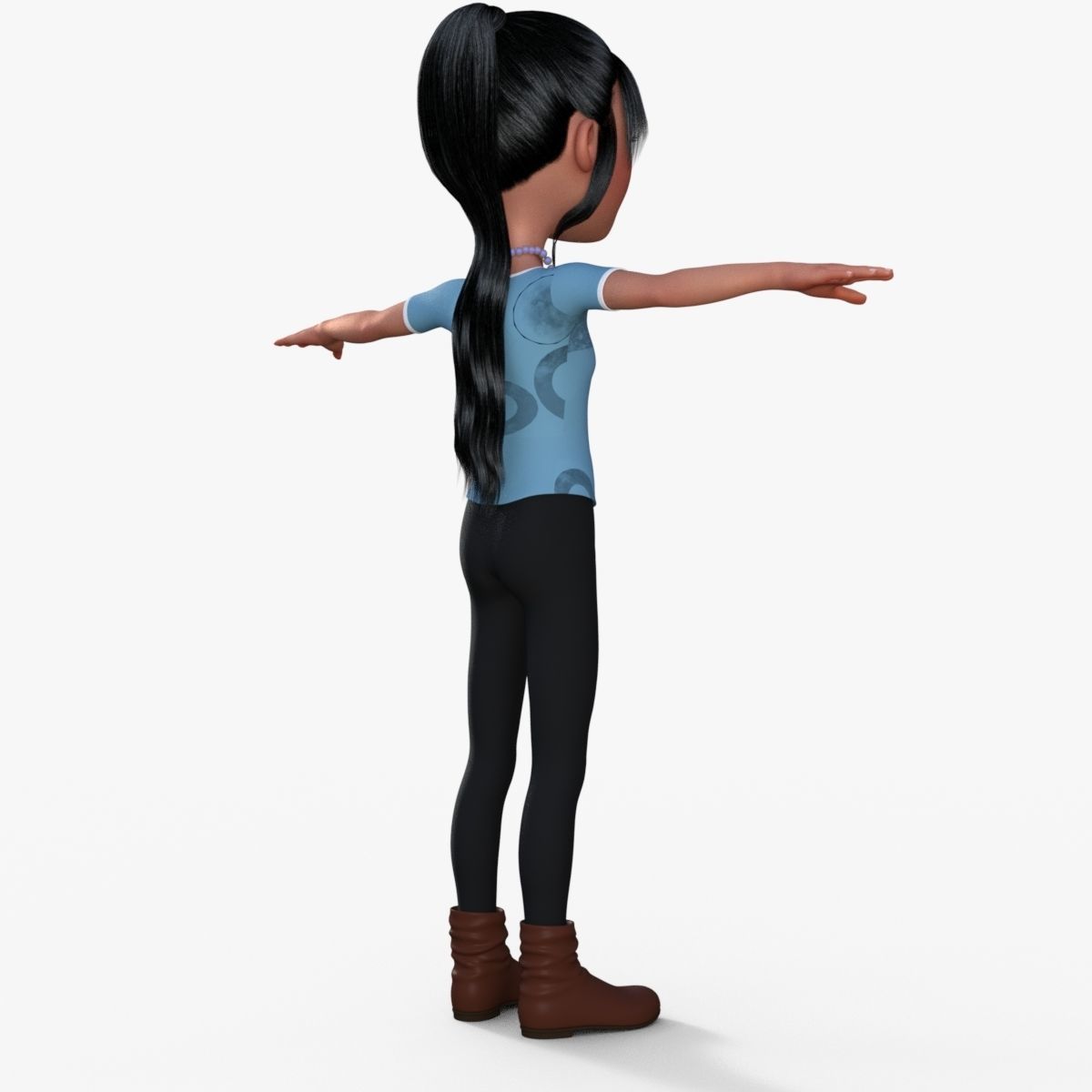 Cartoon Girl 3D model_6