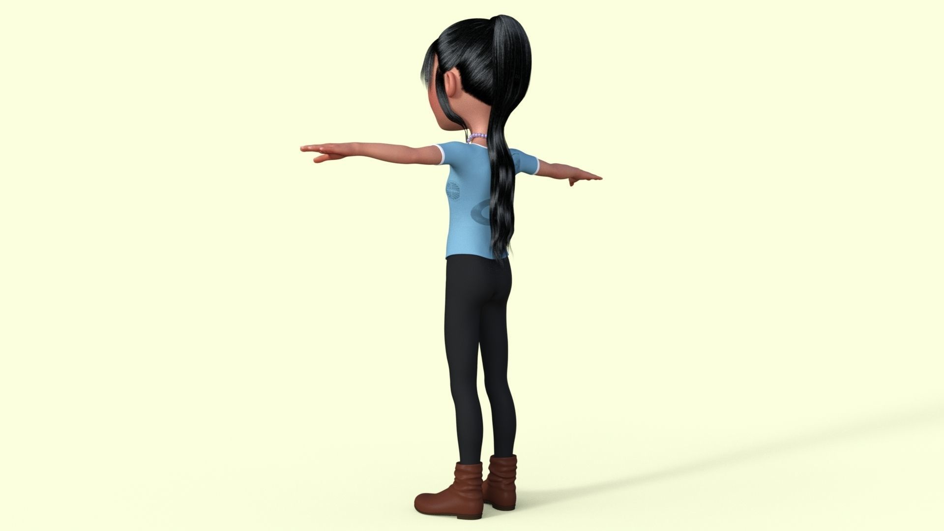 Cartoon Girl 3D model_19