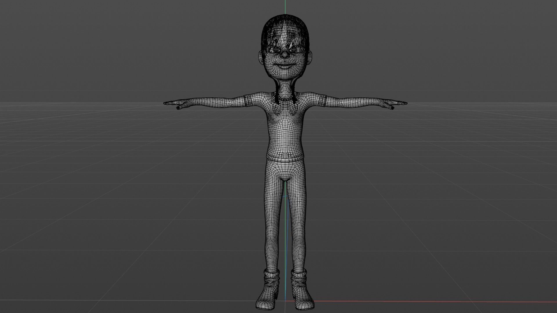 Cartoon Girl 3D model_25