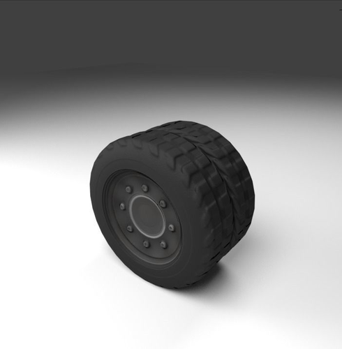 Wheel truck tire Low-poly 3D model