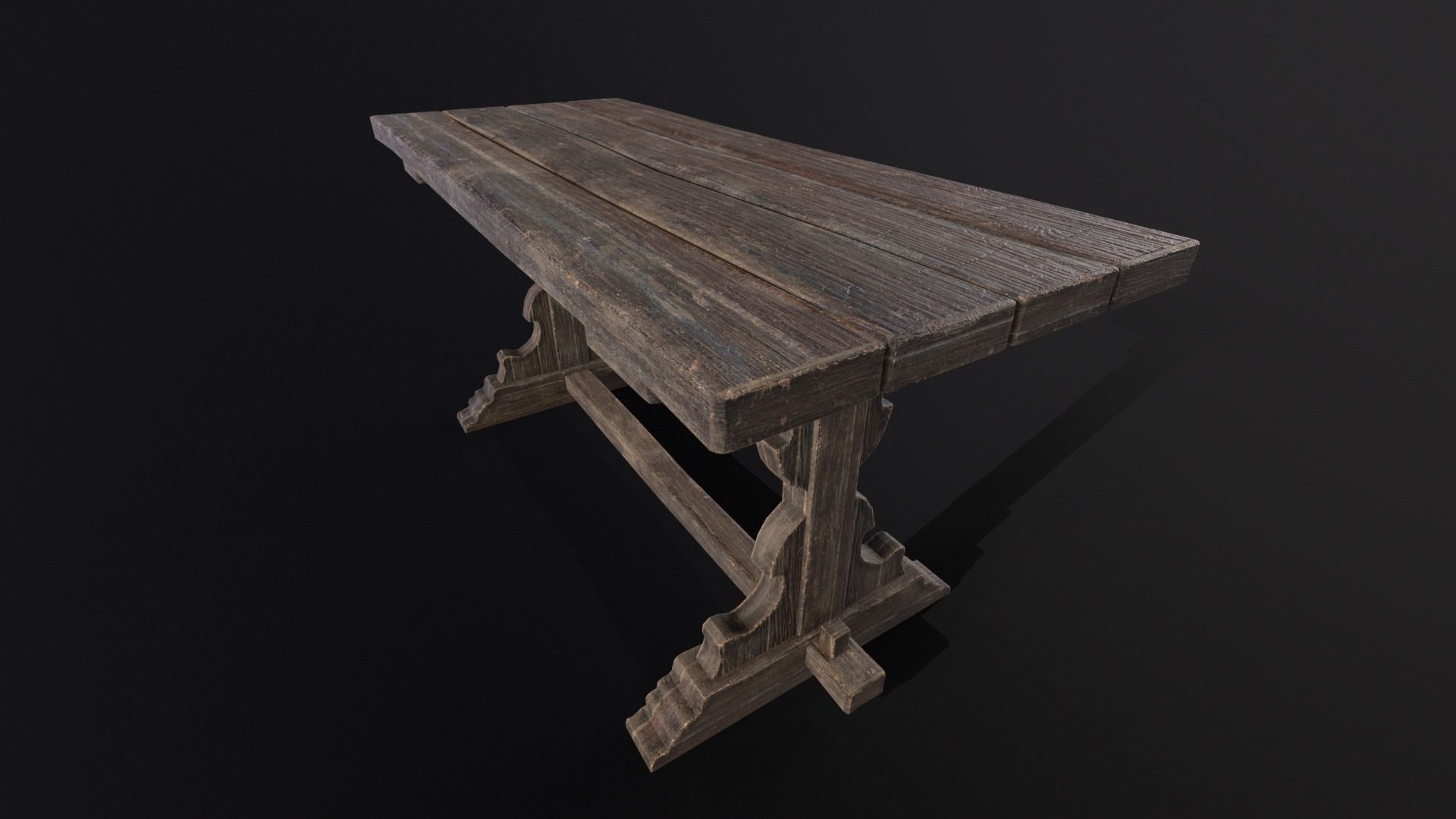 Elegant Medieval Table Low-poly 3D model_10