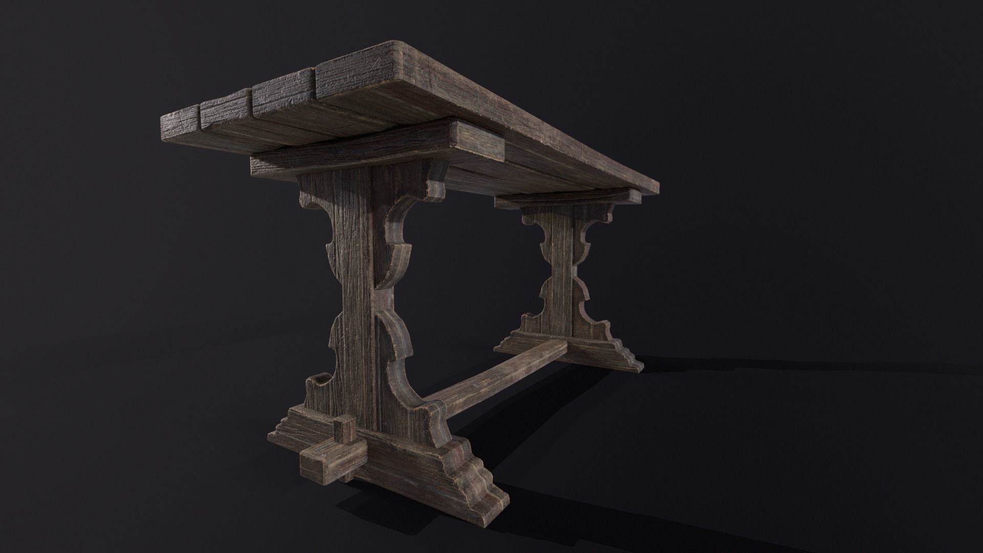 Elegant Medieval Table Low-poly 3D model_14