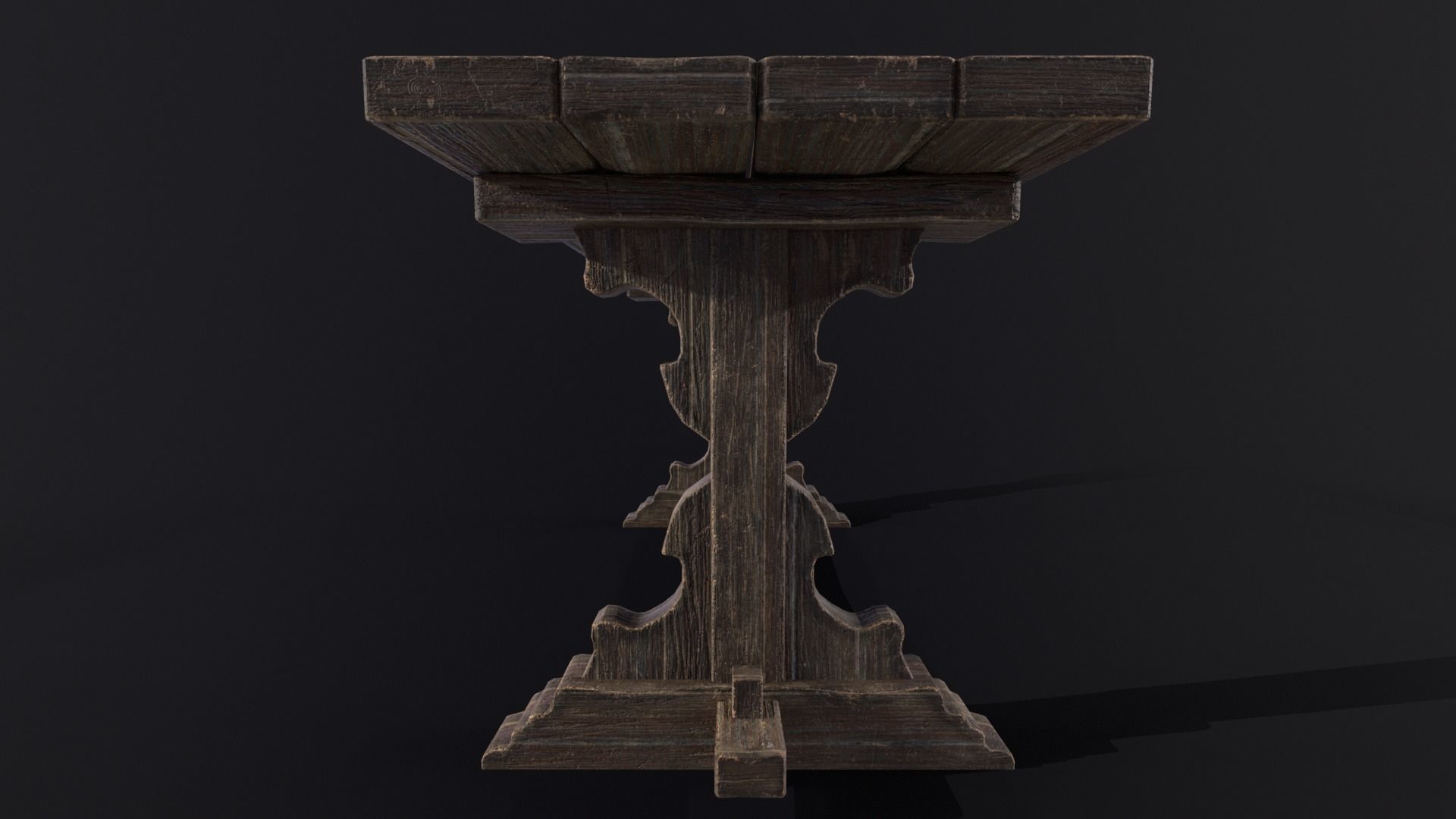 Elegant Medieval Table Low-poly 3D model_12