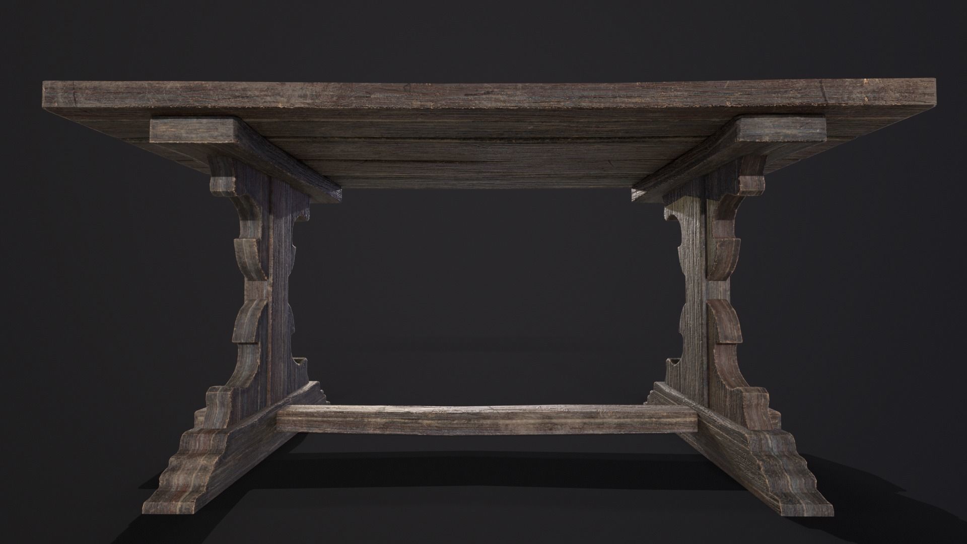 Elegant Medieval Table Low-poly 3D model_18