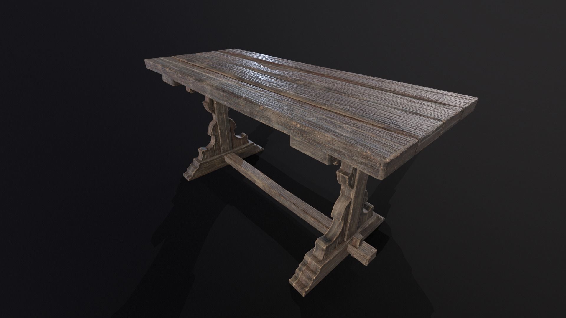 Elegant Medieval Table Low-poly 3D model_20