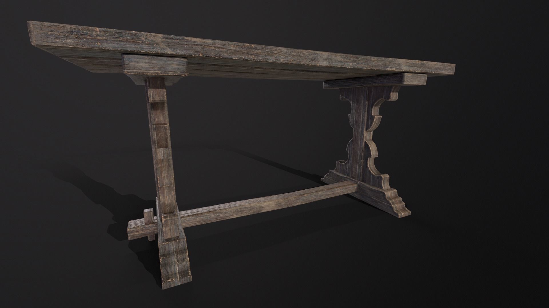 Elegant Medieval Table Low-poly 3D model_6