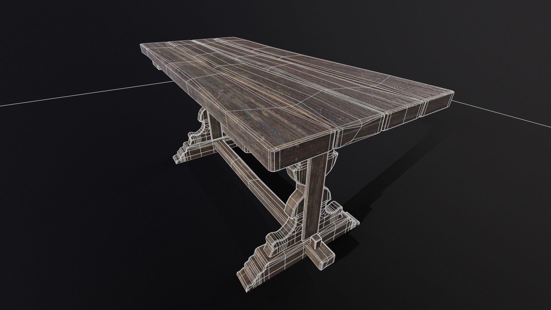 Elegant Medieval Table Low-poly 3D model_11