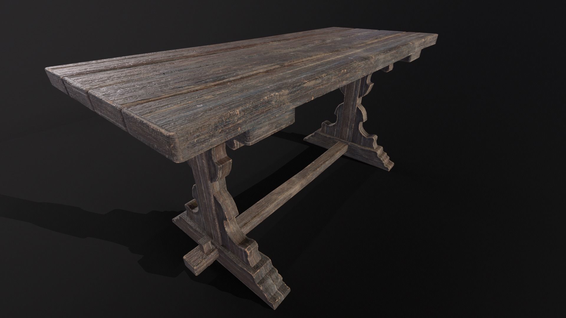 Elegant Medieval Table Low-poly 3D model_2