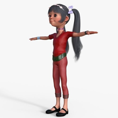 Cartoon Girl 3D model