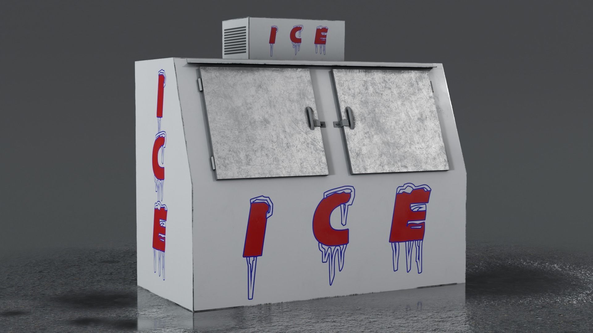 3 Ice Vending Machine - Realistic PBR Low-poly 3D model_36
