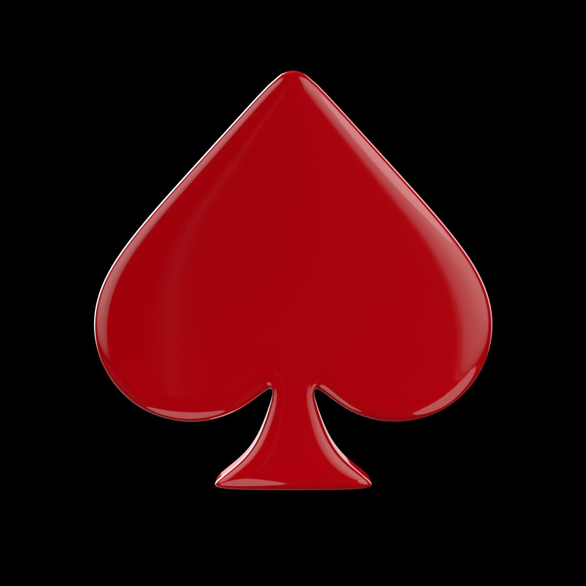 Card suit Low-poly 3D model_6