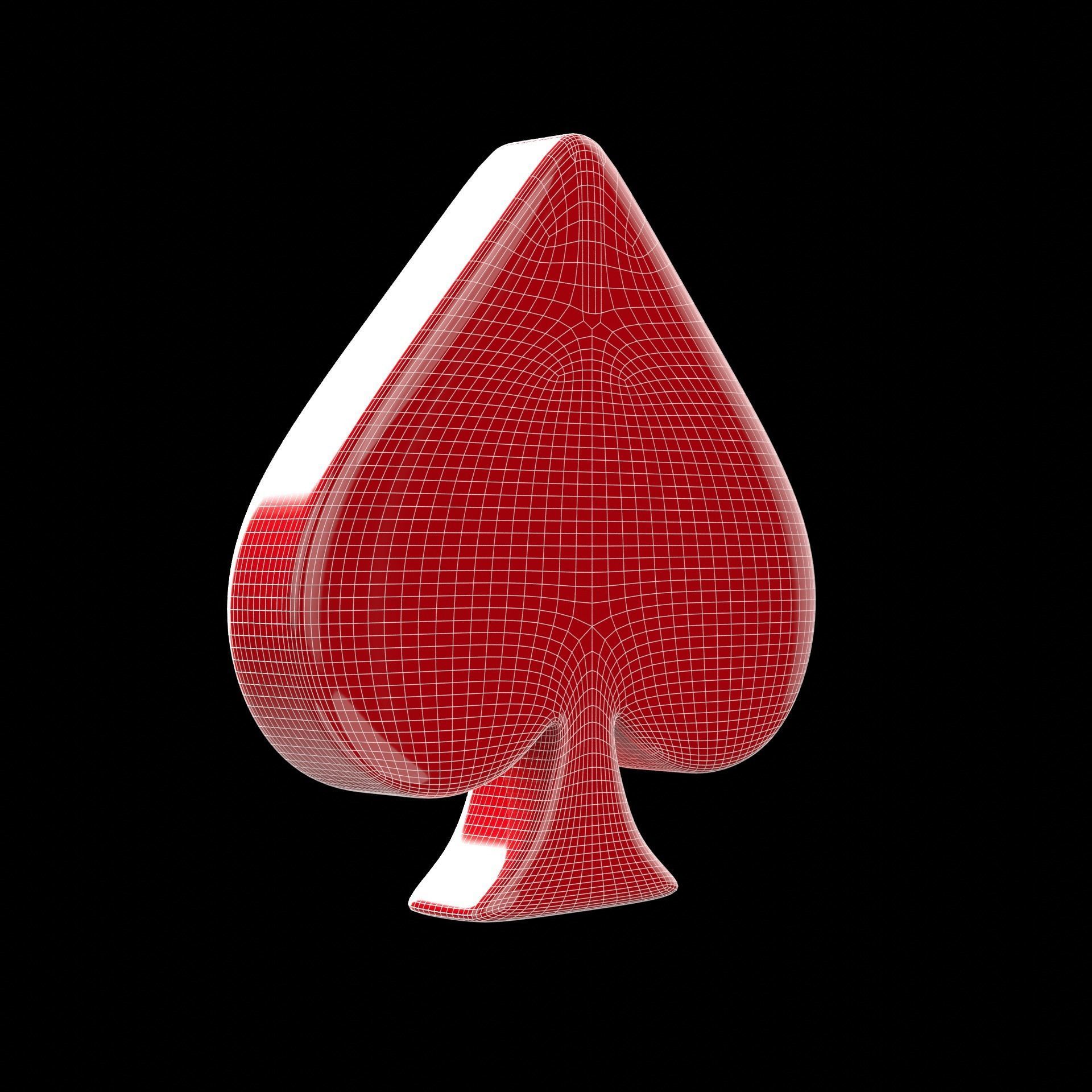 Card suit Low-poly 3D model_9