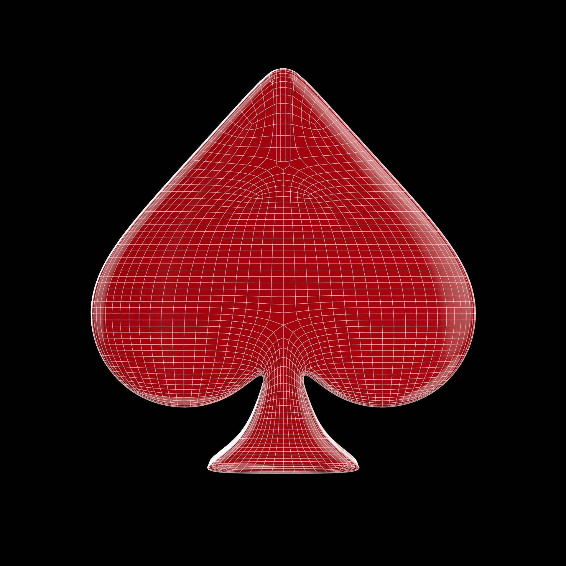 Card suit Low-poly 3D model_7