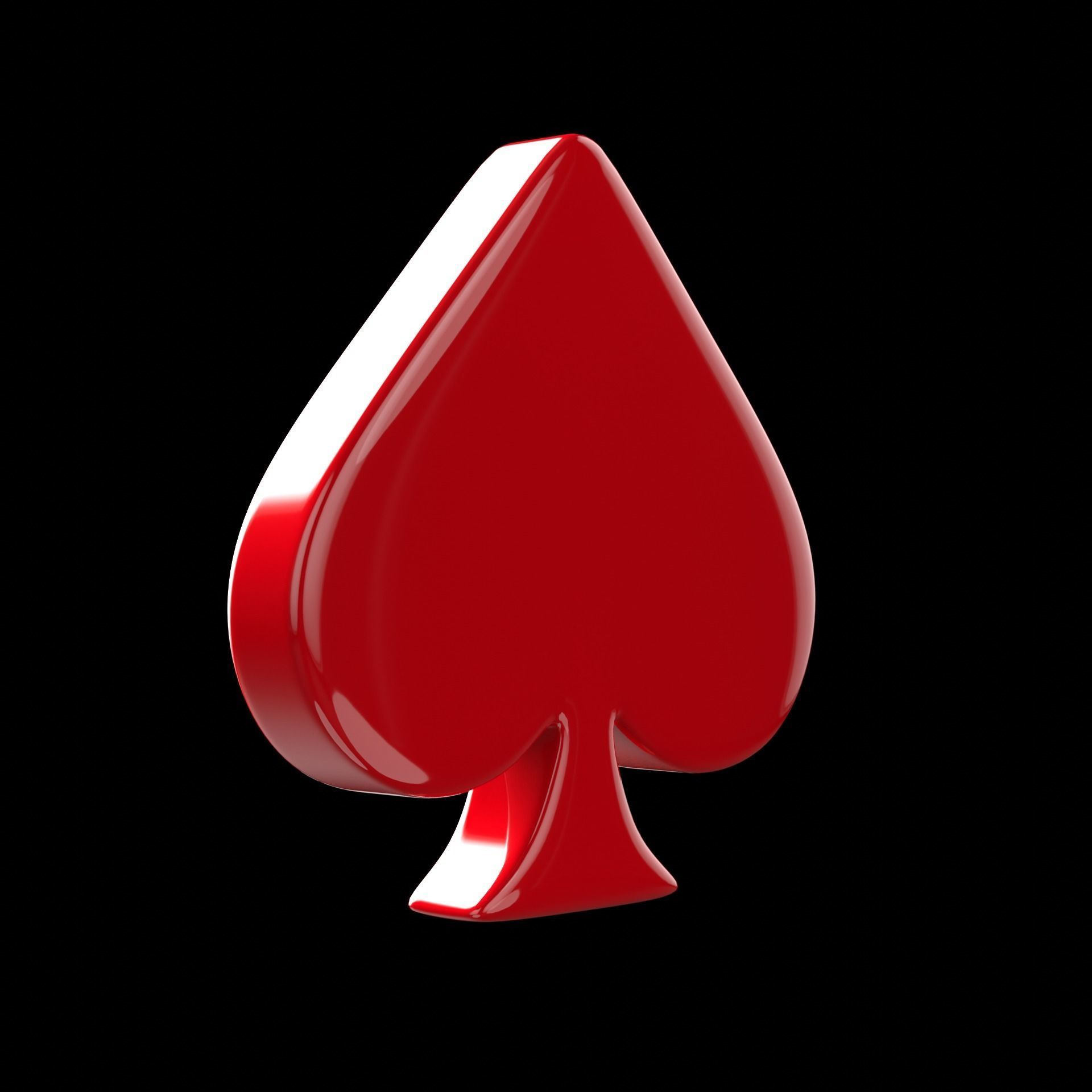 Card suit Low-poly 3D model_8