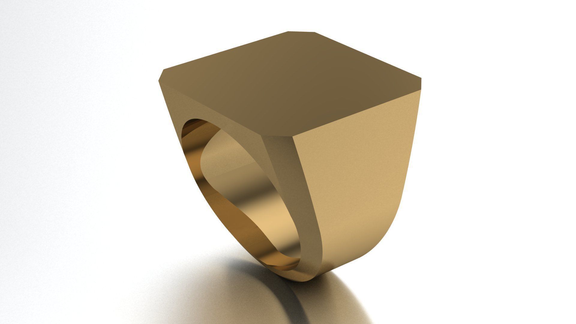 20mm Signet Ring Emarald Square Shape Printable model 3dmodel 3D print model_1