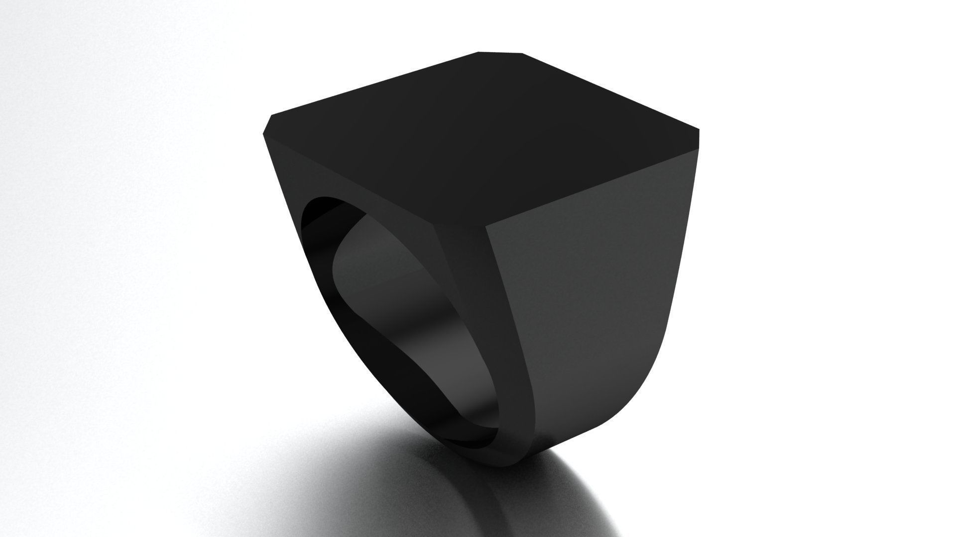 20mm Signet Ring Emarald Square Shape Printable model 3dmodel 3D print model_5