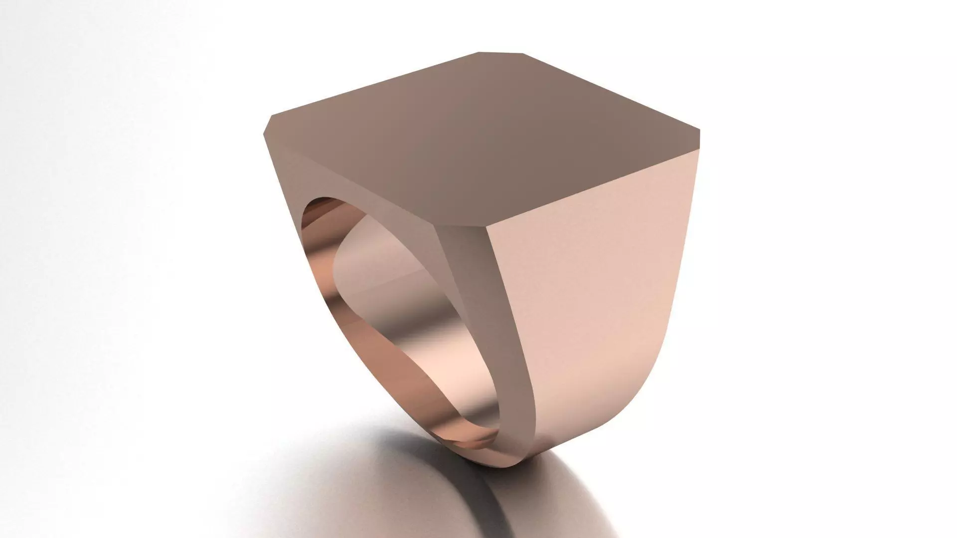 20mm Signet Ring Emarald Square Shape Printable model 3dmodel 3D print model_0