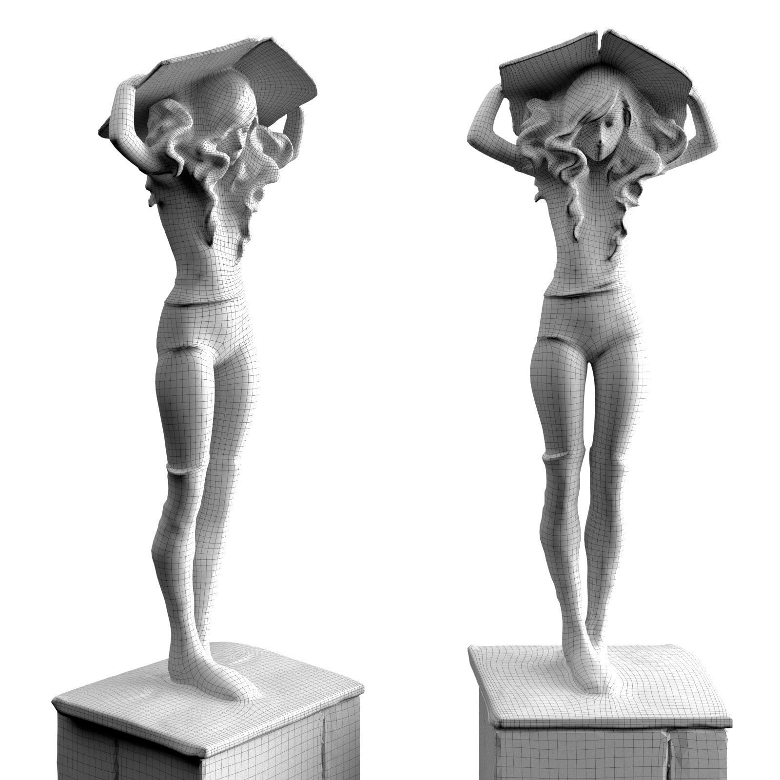 Valerie Hadida La pluie Low-poly 3D model_5