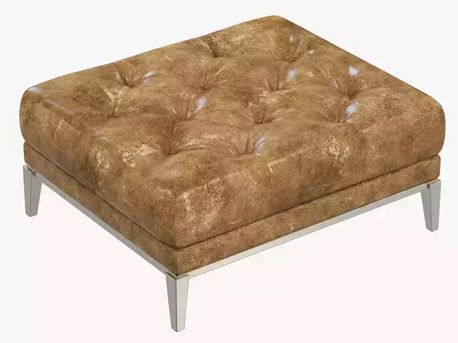 Restoration Hardware Italia Chesterfield Leather Ottoman