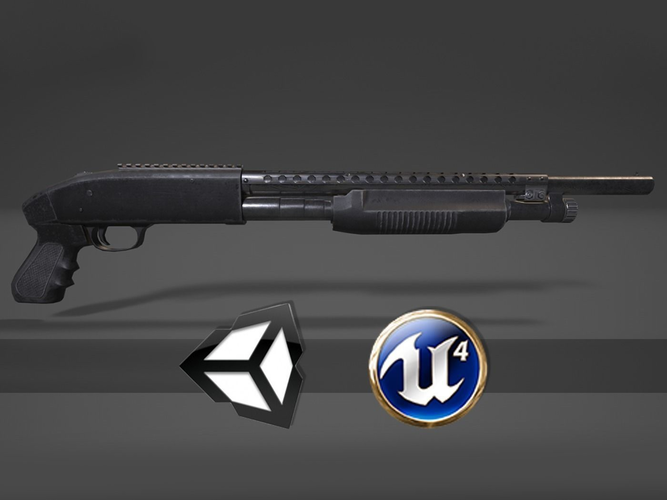 Mossberg Shotgun - PBR Weapon and Game Ready  Low-poly 3D model