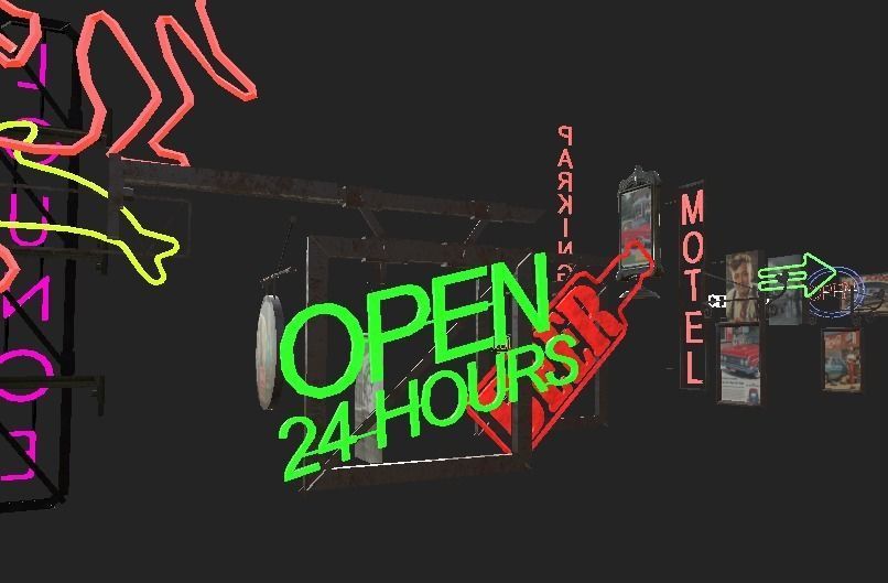 Old School Sign Advertising Pack Low-poly 3D model_6