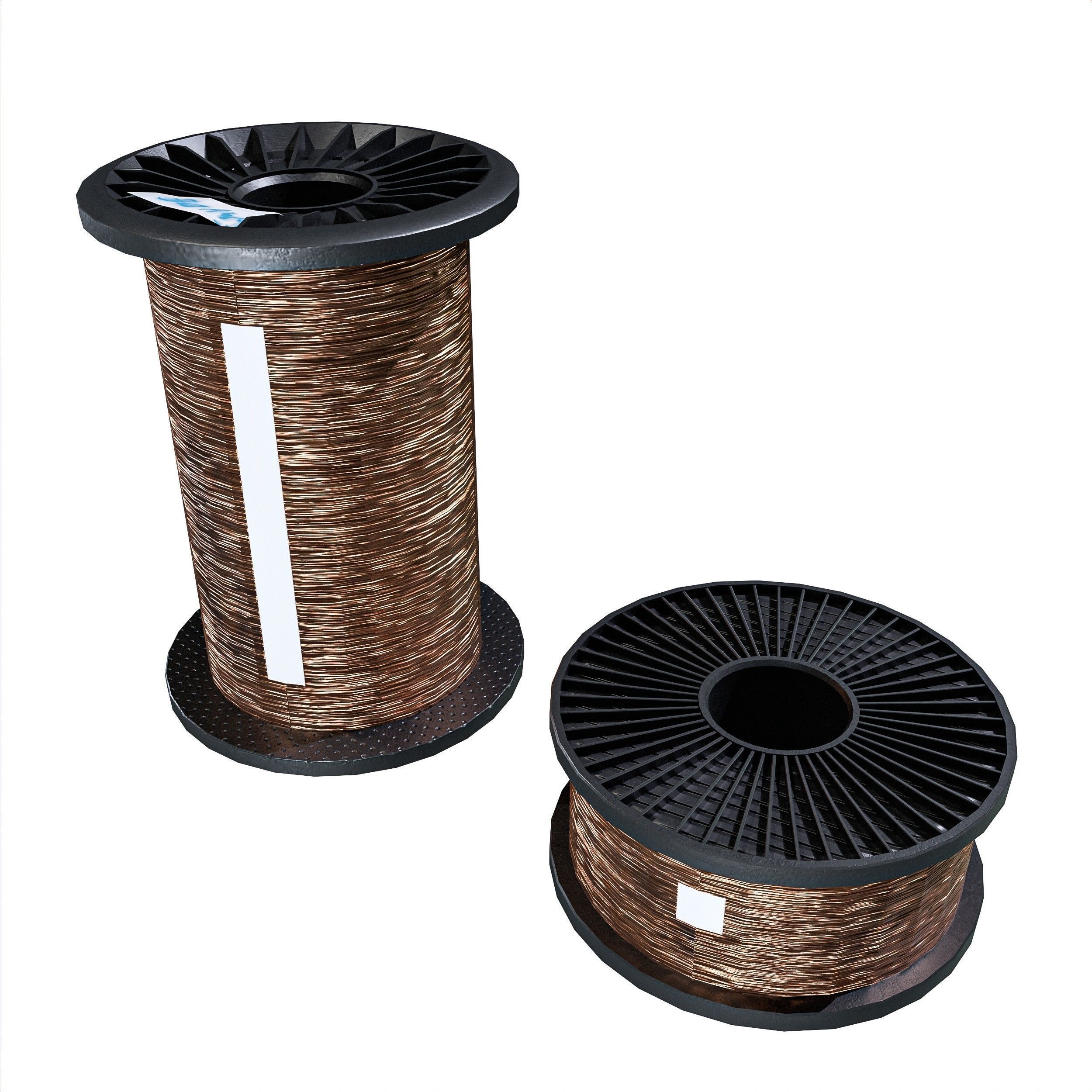 Winding Coil Roll Pack Low-poly 3D model_5