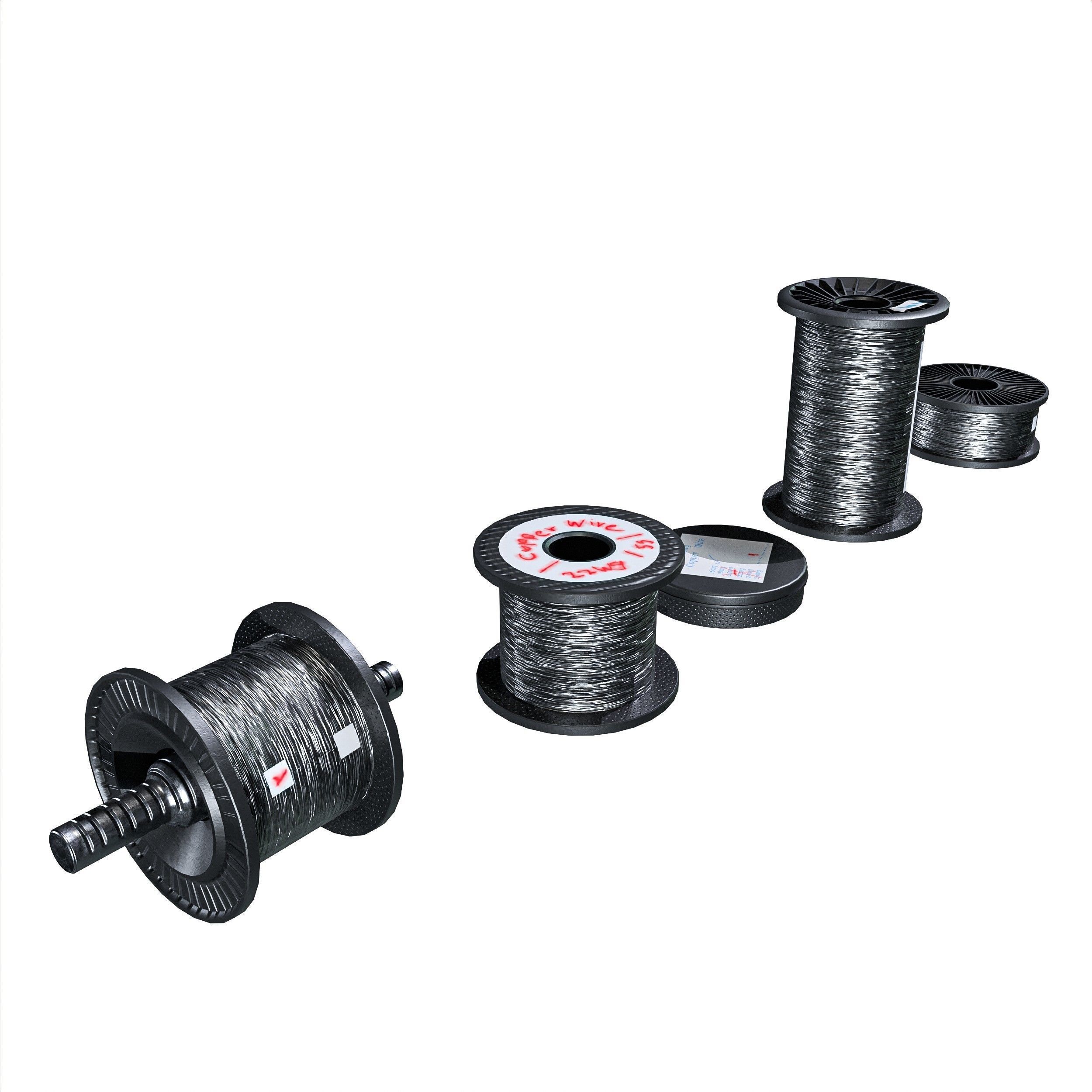 Winding Coil Roll Pack Low-poly 3D model_13