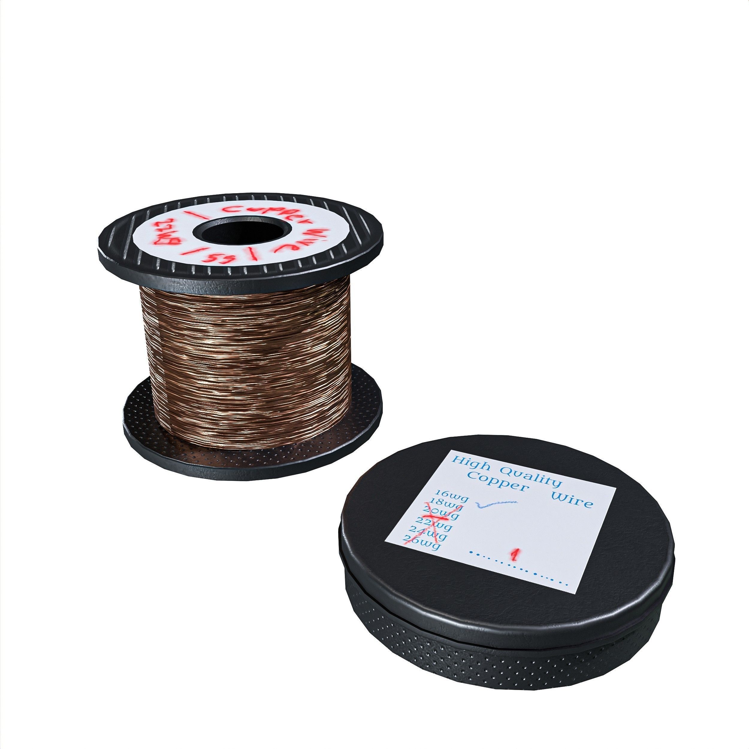 Winding Coil Roll Pack Low-poly 3D model_8