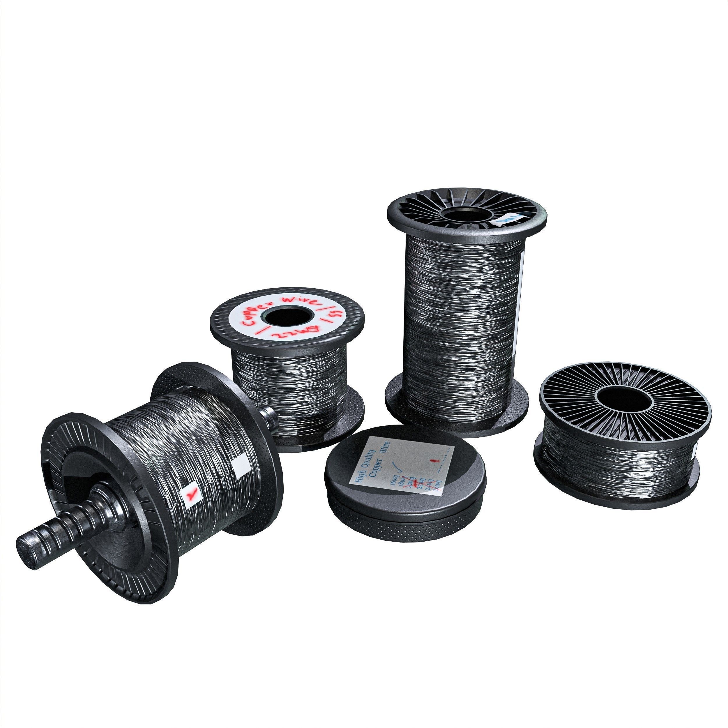 Winding Coil Roll Pack Low-poly 3D model_1