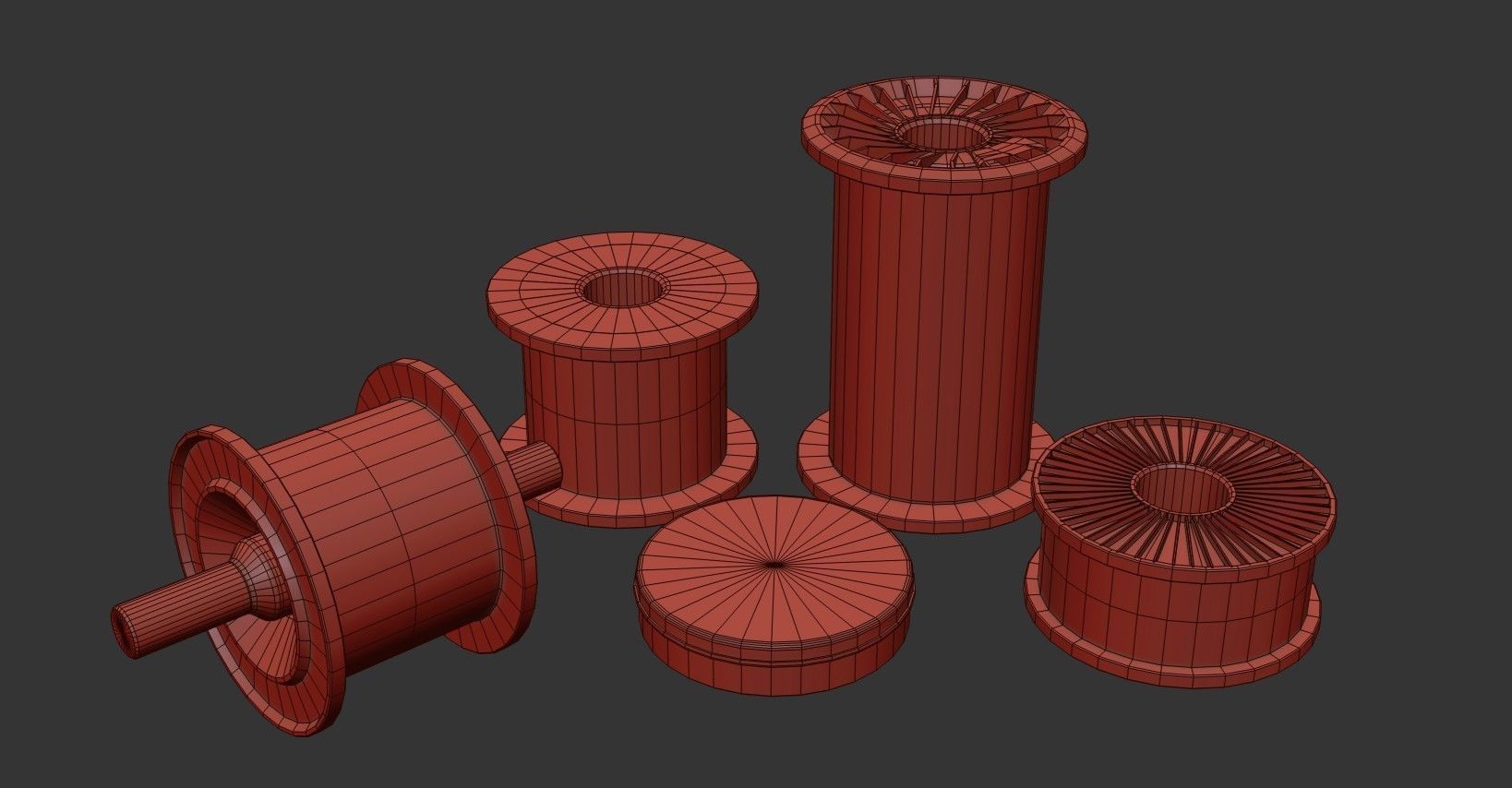 Winding Coil Roll Pack Low-poly 3D model_24