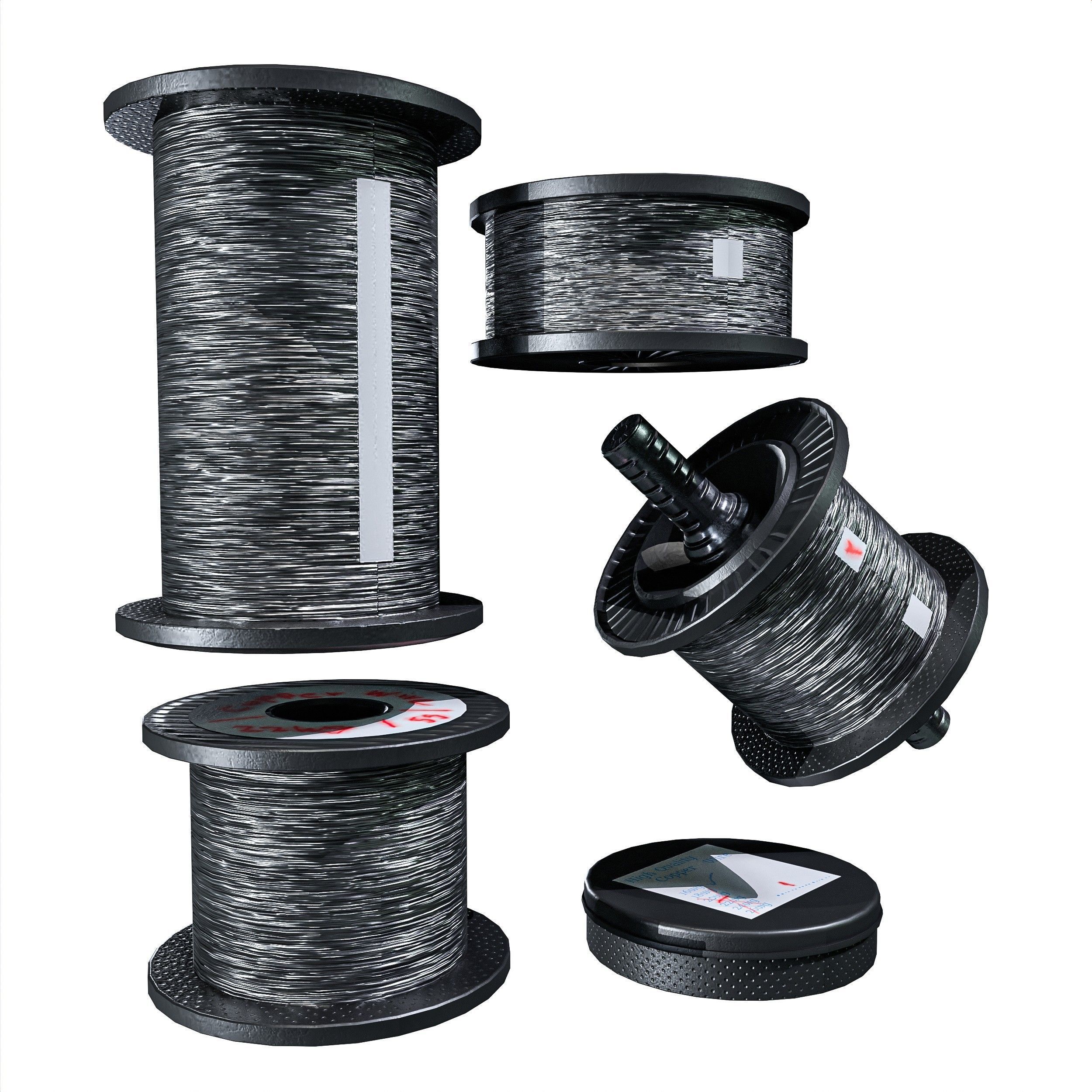 Winding Coil Roll Pack Low-poly 3D model_17