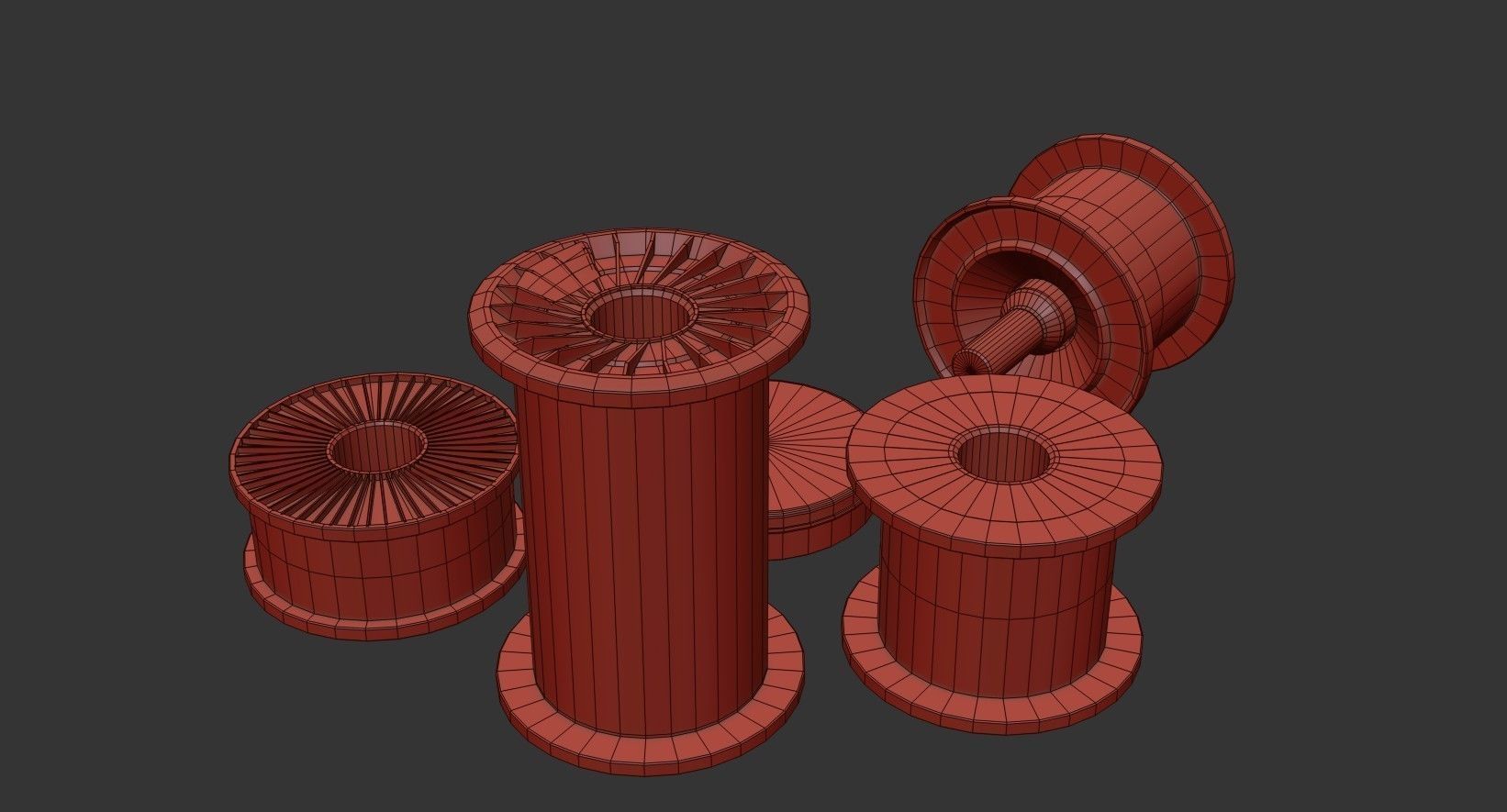 Winding Coil Roll Pack Low-poly 3D model_22