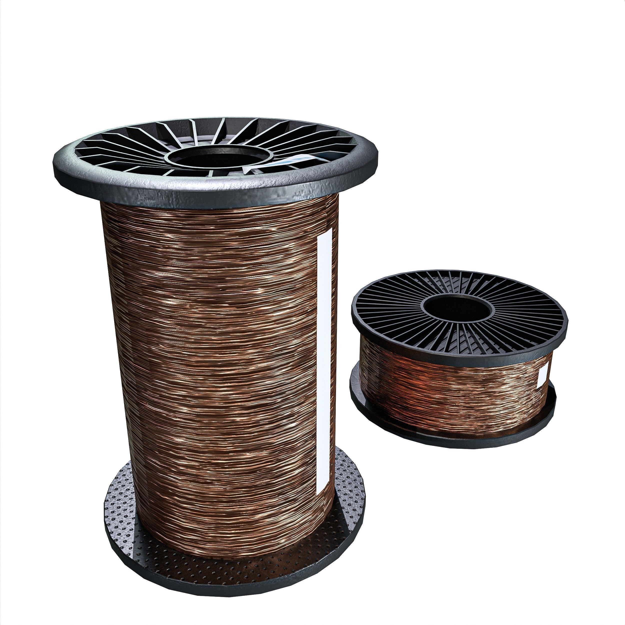 Winding Coil Roll Pack Low-poly 3D model_10