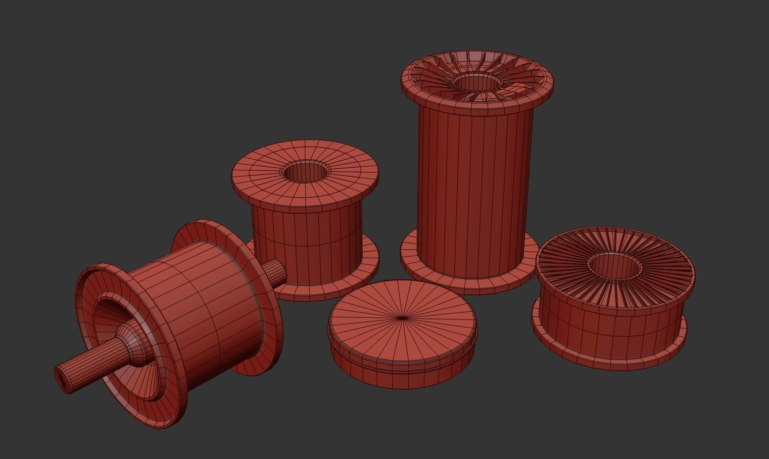 Winding Coil Roll Pack Low-poly 3D model_23