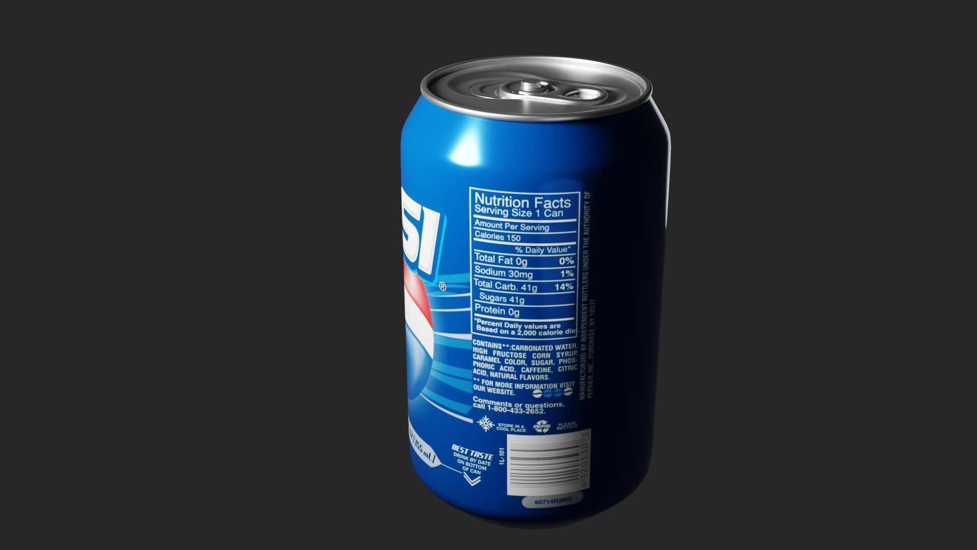 Pepsi Soda Can - Beverage Model Low-poly 3D model_2