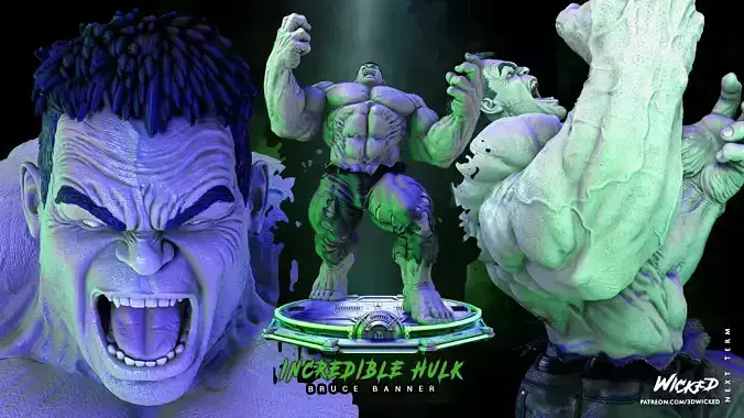 Wicked Marvel Hulk 2023 Sculpture Tested for 3d printing