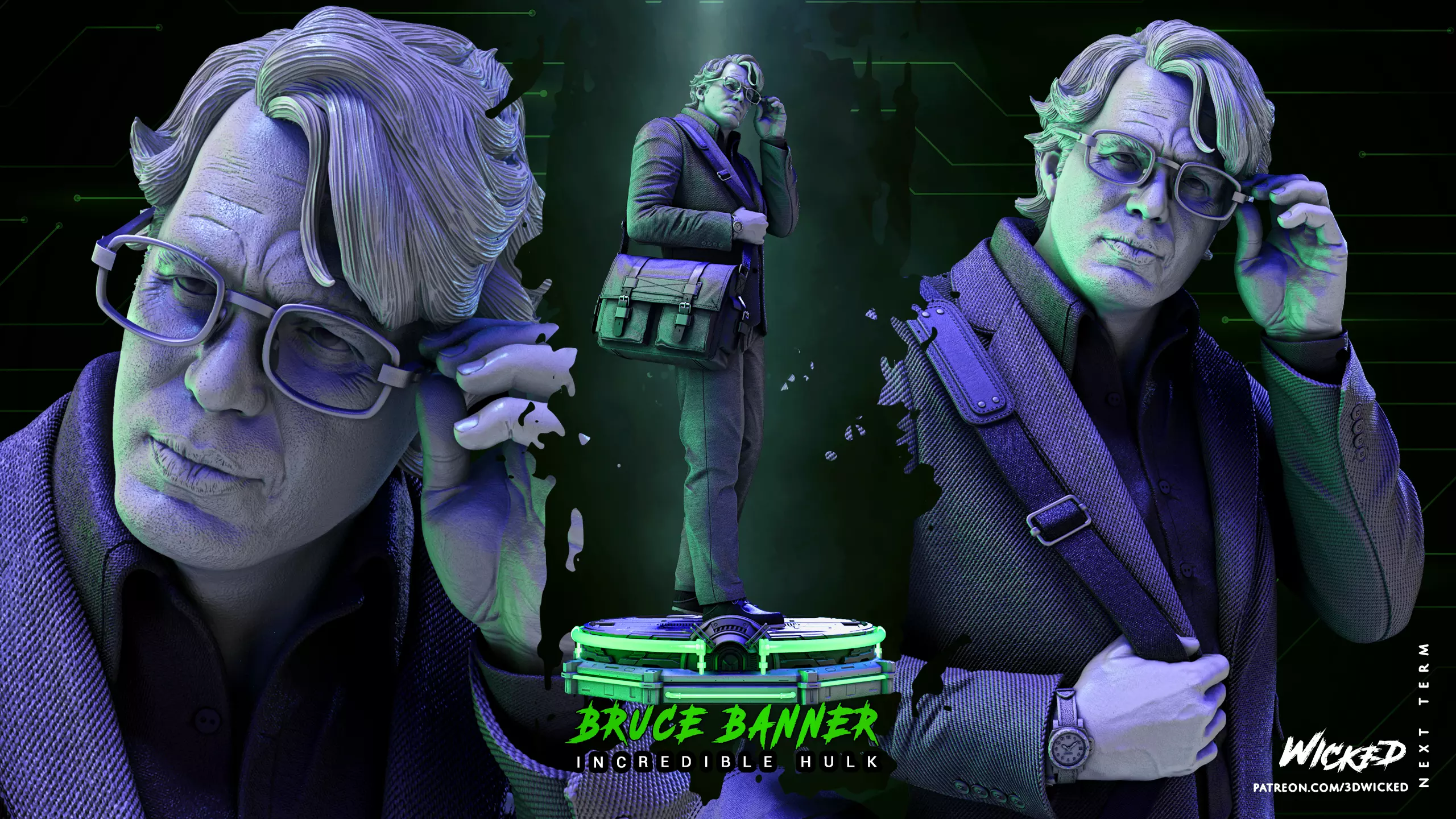 Bruce Banner Sculpture Tested for 3d printing 3D print model_0