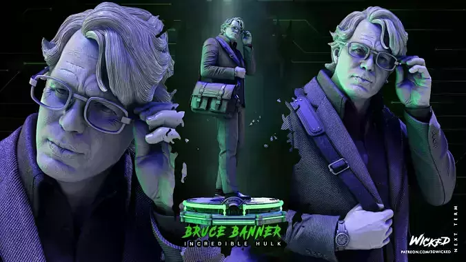 Bruce Banner Sculpture Tested for 3d printing 3D print model