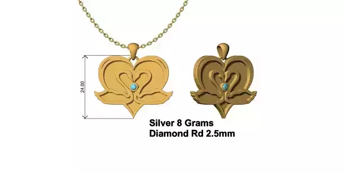 Swan Love Pendant Design 