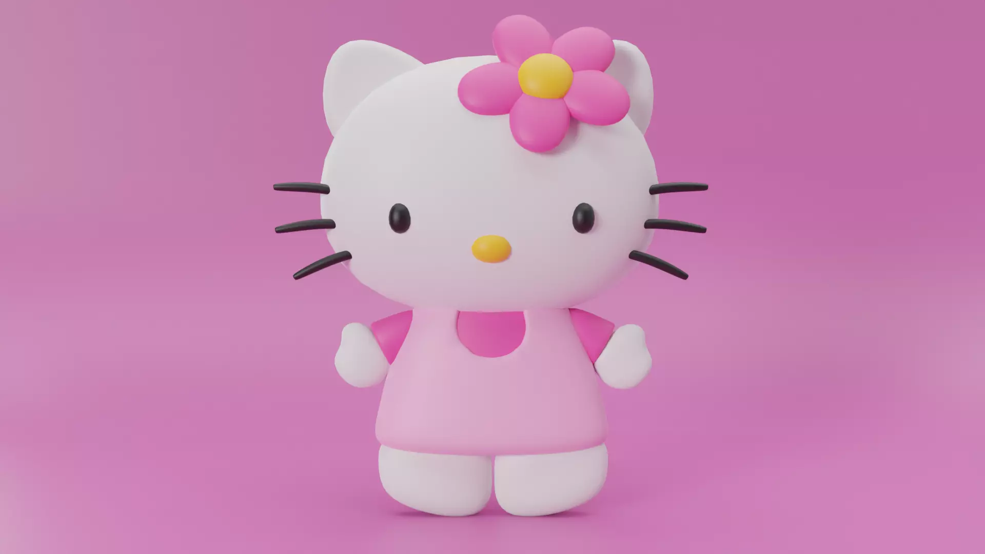 HELLO KITTY Low-poly 3D model_0