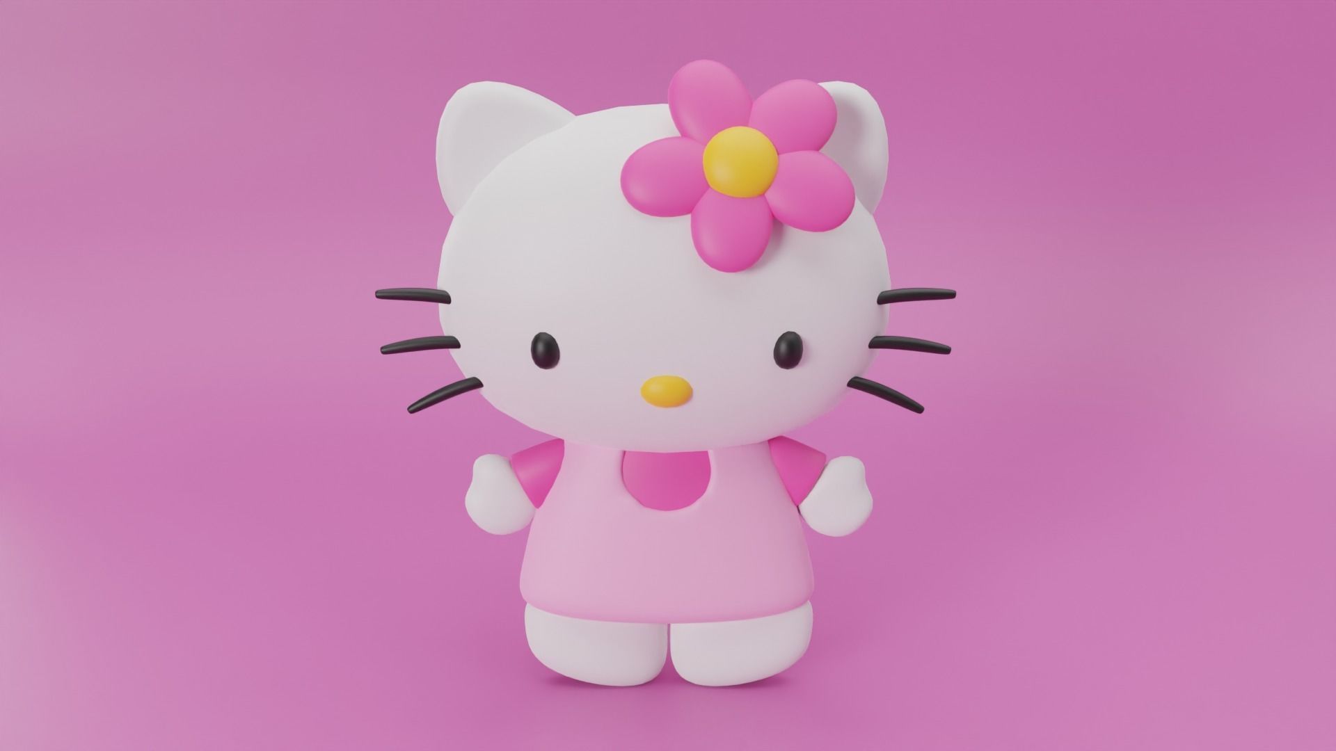 HELLO KITTY Low-poly 3D model_2