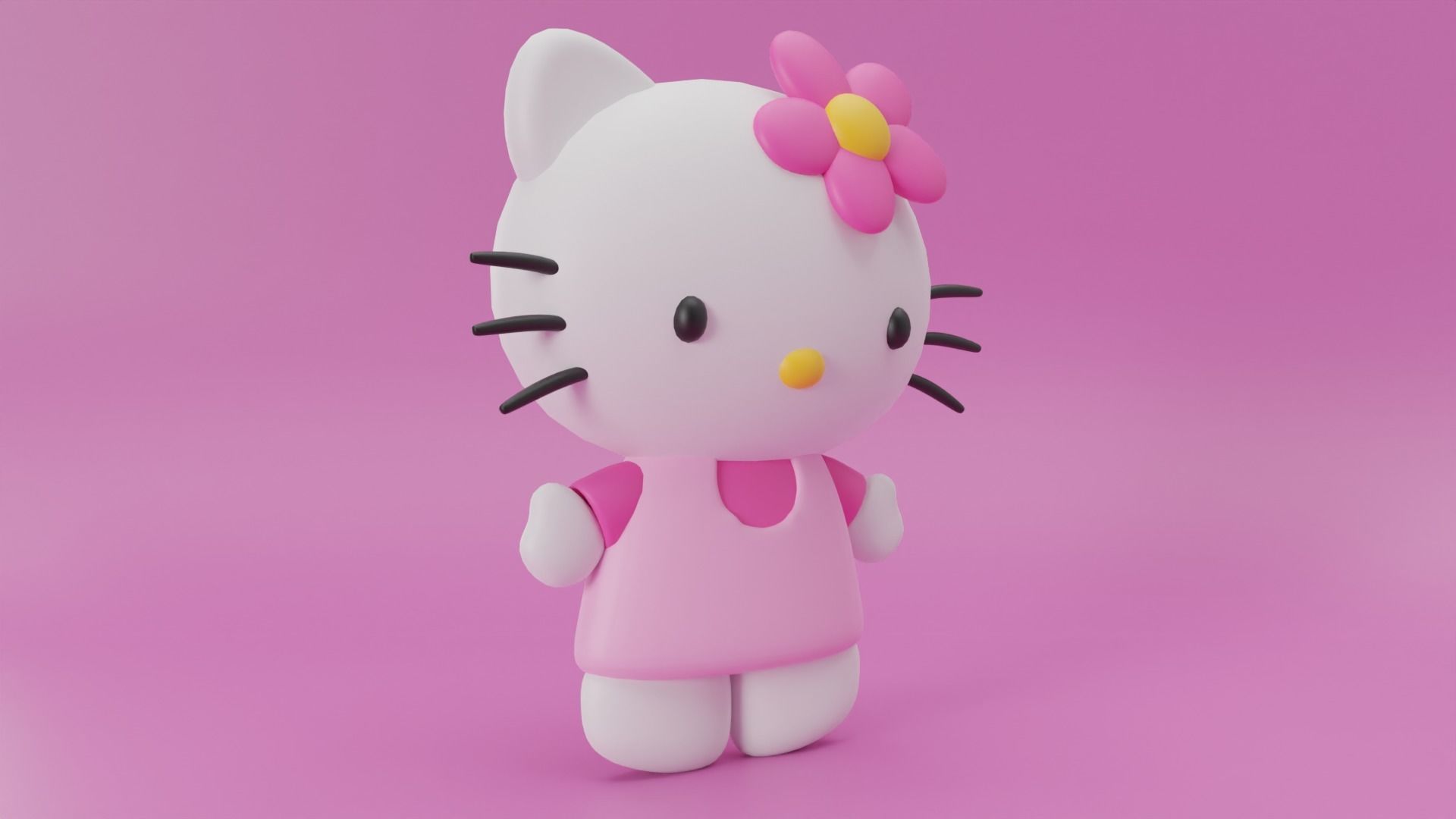 HELLO KITTY Low-poly 3D model_3
