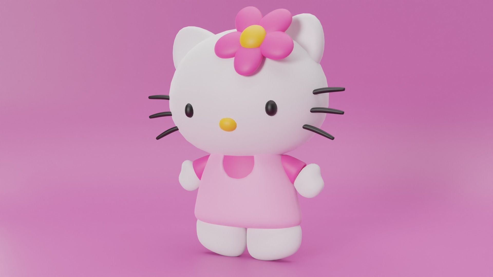 HELLO KITTY Low-poly 3D model_1
